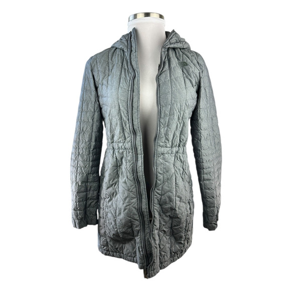 The North Face ThermoBall Parka Jacket Gray Puffer Hooded Outdoor Women's Medium - Picture 3 of 16